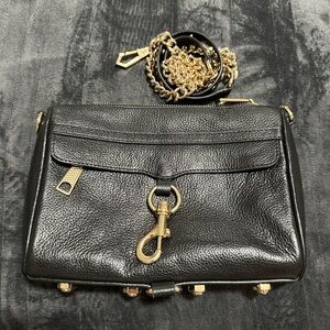Rebecca Minkoff Black Crossbody Bag with Gold Accents